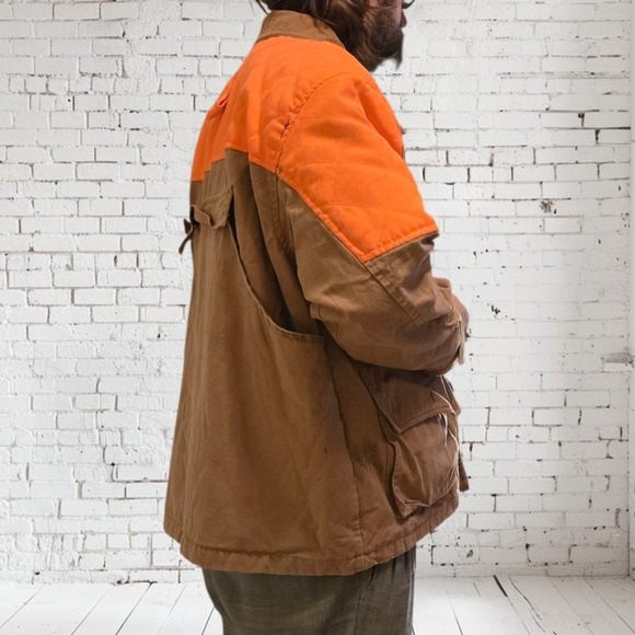 Woolrich Outdoor‎ Guide Collection Hunting Jacket Brown Orange Size L 1990s Mens - Picture 11 of 16